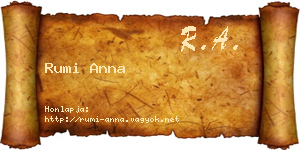 Rumi Anna névjegykártya